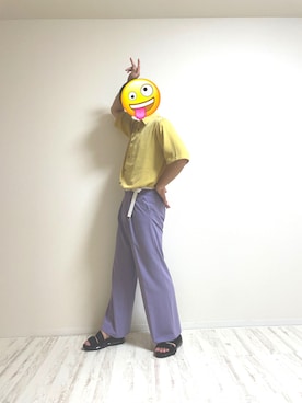 「イエローシャツ」｜  Yuiki(相互⇄)さん（メンズ・182cm）の夏コーディネート