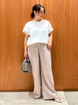 「qualite（カリテ）のコンビドロストプルオーバー（Tシャツ/カットソー）」を使った、terunumaさん（レディース・150cm）の秋コーディネート