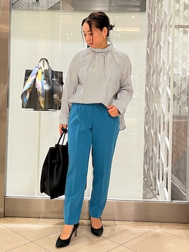 「ボウタイブラウス」｜「アイテム（アクセサリー）」を使った、terunumaさん（レディース・150cm）の秋コーディネート