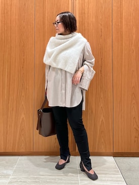 「qualite（カリテ）のフォックスカシミアスヌード/レイヤード/秋服/冬服（その他トップス）」を使った、terunumaさん（レディース・150cm）の冬コーディネート