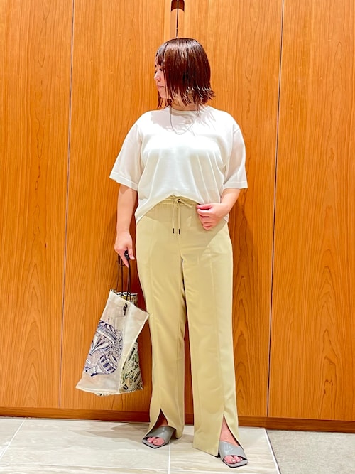 上品な透け感】シャイニーニットT/シアーTシャツ/夏服/サマー