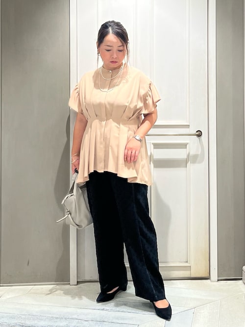 qualite - 新品同 24ss■qualite カリテ■ウエストタック フリル ブラウス F セール】 フリルカラーブラウス （シャツ・ブラウス）｜qualite