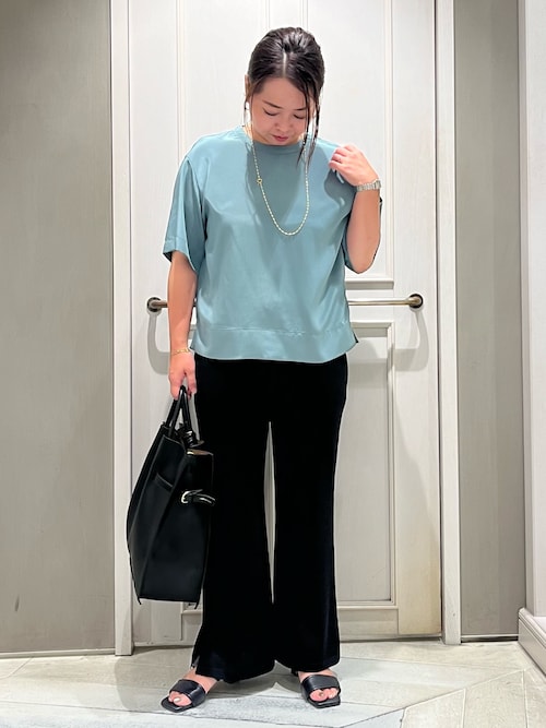 tシャツ 「きちんと見えする、大人のTシャツ」ストレッチデシンTブラウス/オフィスカジュアル/夏服 レディース セール】【きちんと見えする、大人のTシャツ】ストレッチデシンT