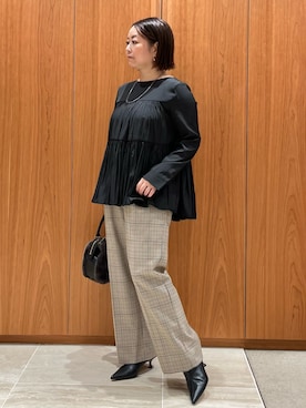 「ティアードブラウス」｜terunumaさん（レディース・150cm）の秋コーディネート