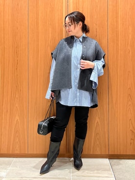 「アイテム（ポンチョ）」を使った、terunumaさん（レディース・150cm）の秋コーディネート