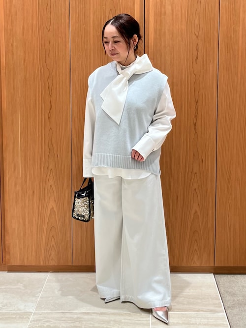 ブロードボウタイシャツブラウス