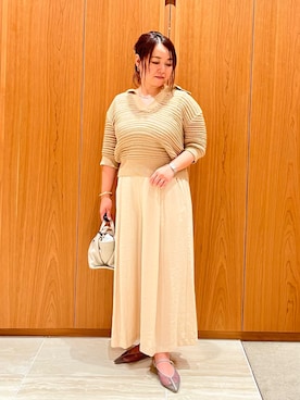 「透かし編みニット」｜terunumaさん（レディース・150cm）の夏コーディネート