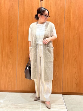 「qualite（カリテ）の【セットアップ対応】キュプラストライプパンツ（その他パンツ）」を使った、terunumaさん（レディース・150cm）の秋コーディネート