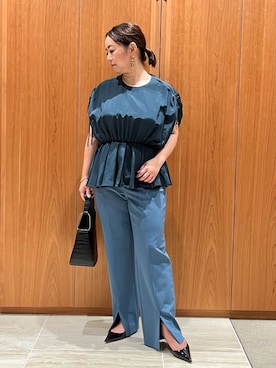 「アイテム（スラックス）」を使った、terunumaさん（レディース・150cm）の夏コーディネート