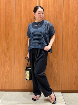 「透かし編みニット」｜terunumaさん（レディース・150cm）の夏コーディネート