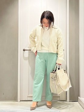 「ボウタイ」｜「アイテム（ブルゾン）」を使った、terunumaさん（レディース・150cm）の冬コーディネート