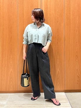 「ショート丈トップス」｜terunumaさん（骨格ウェーブ・レディース・150cm）の夏コーディネート