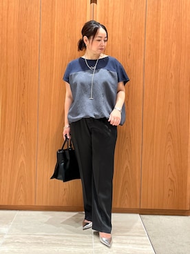 「qualite（カリテ）のコンビドロストプルオーバー（Tシャツ/カットソー）」を使った、terunumaさん（レディース・150cm）の秋コーディネート