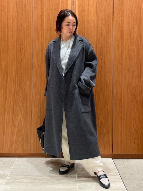 【毛玉になりにくい】ダブルフェイスチェスターコート/秋服/冬服/オフィスカジュアル/ガウンコート