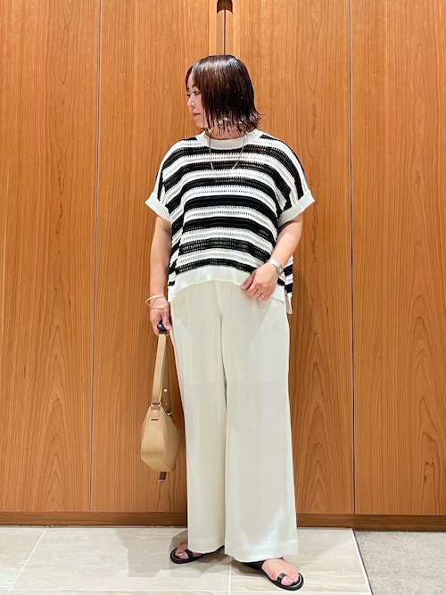 ニット セーター 「大人の透け感」透かしガータースクエアニット/夏服/サマーニット レディース セール】【大人の透け感】透かしガータースクエアニット/夏服