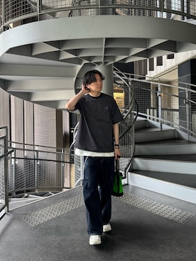 「GLOSTER（グロスター）のアイテム（トップス）」を使った、ふなさん（メンズ・178cm）の夏コーディネート
