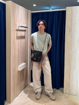 「UNIVERSAL OVERALL（ユニバーサルオーバーオール）のアイテム」を使った、ふなさん（メンズ・178cm）の夏コーディネート