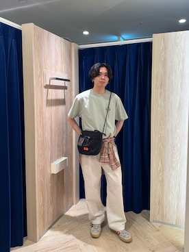 「UNIVERSAL OVERALL（ユニバーサルオーバーオール）のアイテム」を使った、ふなさん（メンズ・178cm）の夏コーディネート