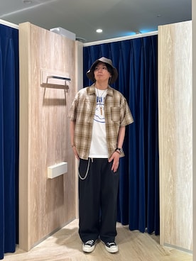 「GLOSTER（グロスター）のアイテム（トップス）」を使った、ふなさん（メンズ・178cm）の夏コーディネート
