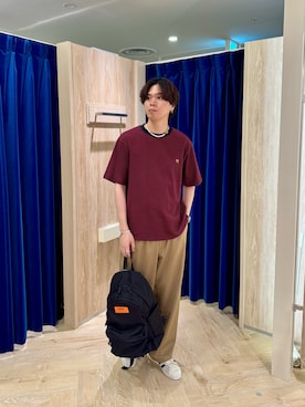 「アイテム（バックパック/リュック）」を使った、ふなさん（メンズ・178cm）の夏コーディネート