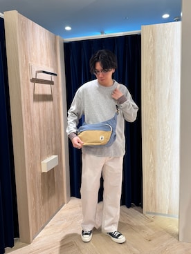 「GLOSTER（グロスター）の【色で選べる/ユニセックス対応】GOODNESS イージーパンツ（その他パンツ、ホワイト系）」を使った、ふなさん（メンズ・178cm）の春コーディネート