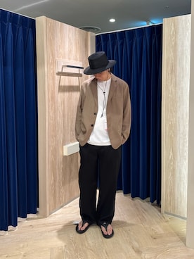 「アイテム（ハット）」を使った、ふなさん（メンズ・178cm）の夏コーディネート