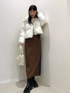 「SENSE OF PLACE by URBAN RESEARCH（センスオブプレイスバイアーバンリサーチ）の『消臭』サイドゴアボリュームソールブーツ（ブーツ）」を使った、AI.Uさん（レディース・168cm）の冬コーディネート