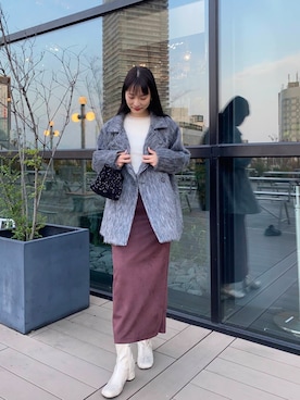 「SENSE OF PLACE by URBAN RESEARCH（センスオブプレイスバイアーバンリサーチ）のポンチタイトスカート（スカート）」を使った、AI.Uさん（レディース・168cm）の冬コーディネート