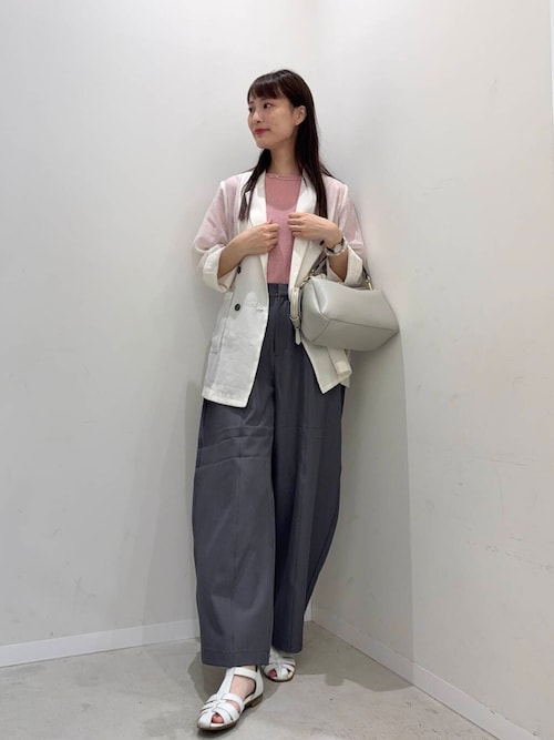 25春夏GRENOBLE★クルーネックTシャツ【各色】 通年用 ウォッシャブルウール クルーネックTシャツ ネイビー