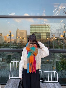 「冬の差し色コーデ」｜AI.Uさん（レディース・168cm）の冬コーディネート