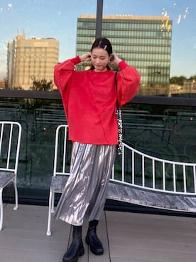 「SENSE OF PLACE by URBAN RESEARCH（センスオブプレイスバイアーバンリサーチ）のヴィンテージルーズスウェット（Tシャツ/カットソー）」を使った、AI.Uさん（レディース・168cm）の秋コーディネート