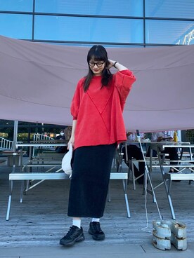 「SENSE OF PLACE by URBAN RESEARCH（センスオブプレイスバイアーバンリサーチ）のヴィンテージルーズスウェット（Tシャツ/カットソー）」を使った、AI.Uさん（レディース・168cm）の秋コーディネート