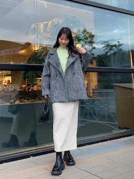 「SENSE OF PLACE by URBAN RESEARCH（センスオブプレイスバイアーバンリサーチ）の『消臭』サイドゴアボリュームソールブーツ（ブーツ）」を使った、AI.Uさん（レディース・168cm）の冬コーディネート