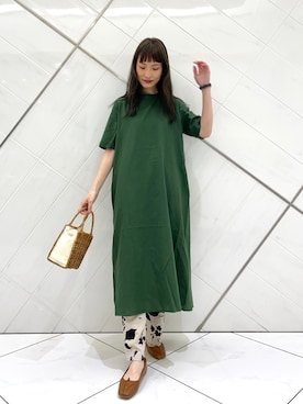 「URBAN RESEARCH DOORS（アーバンリサーチドアーズ）のリネンコットンバックリボンワンピース（ワンピース）」を使った、AI.Uさん（レディース・168cm）の春コーディネート