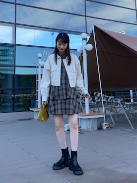 「SENSE OF PLACE by URBAN RESEARCH（センスオブプレイスバイアーバンリサーチ）の『消臭』サイドゴアボリュームソールブーツ（ブーツ）」を使った、AI.Uさん（レディース・168cm）の秋コーディネート