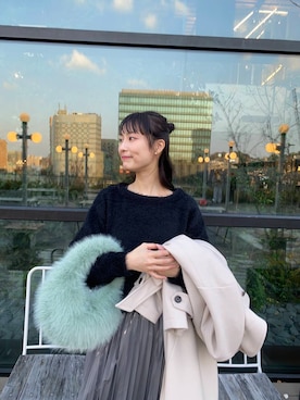 「SENSE OF PLACE by URBAN RESEARCH（センスオブプレイスバイアーバンリサーチ）の『消臭』サイドゴアボリュームソールブーツ（ブーツ）」を使った、AI.Uさん（レディース・168cm）の冬コーディネート