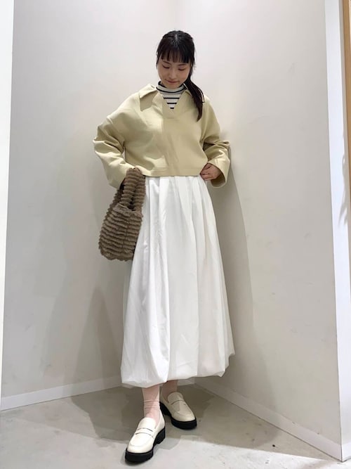 セール】ワイドスリーブエリツキクロップドトップ（Tシャツ/カットソー