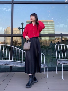 「SENSE OF PLACE by URBAN RESEARCH（センスオブプレイスバイアーバンリサーチ）の『消臭』サイドゴアボリュームソールブーツ（ブーツ）」を使った、AI.Uさん（レディース・168cm）の冬コーディネート