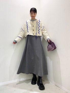 「SENSE OF PLACE by URBAN RESEARCH（センスオブプレイスバイアーバンリサーチ）の『消臭』サイドゴアボリュームソールブーツ（ブーツ）」を使った、AI.Uさん（レディース・168cm）の秋コーディネート