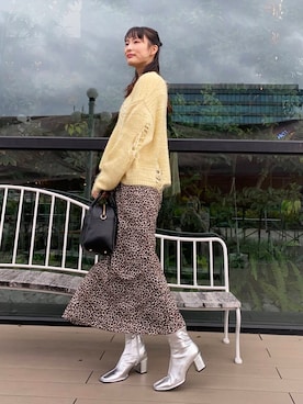 「SENSE OF PLACE by URBAN RESEARCH（センスオブプレイスバイアーバンリサーチ）のアニマルパターンナロースカート（スカート）」を使った、AI.Uさん（レディース・168cm）の秋コーディネート