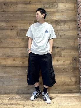 「XLARGE（エクストララージ）のアイテム」を使った、柚木 伊織さん（メンズ・175cm）の夏コーディネート