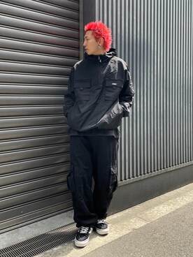 「XLARGE（エクストララージ）のアイテム（ナイロンジャケット）」を使った、柚木 伊織さん（メンズ・175cm）の春コーディネート