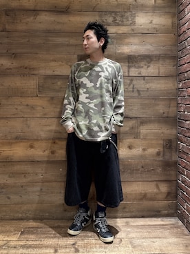 「XLARGE（エクストララージ）のアイテム（トップス）」を使った、柚木 伊織さん（メンズ・175cm）の春コーディネート