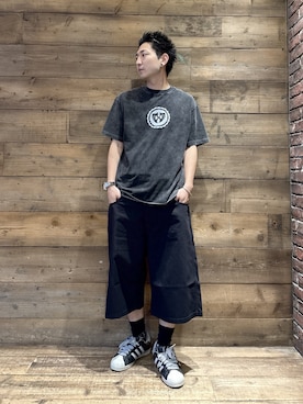 「XLARGE（エクストララージ）のアイテム」を使った、柚木 伊織さん（メンズ・175cm）の夏コーディネート