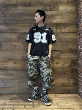 「XLARGE（エクストララージ）のアイテム（トップス）」を使った、柚木 伊織さん（メンズ・175cm）の春コーディネート