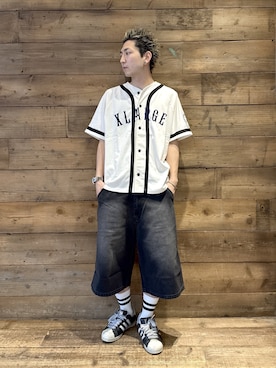 「XLARGE（エクストララージ）のアイテム」を使った、柚木 伊織さん（メンズ・175cm）の春コーディネート