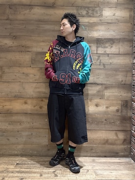 「XLARGE（エクストララージ）のMULTI ZIP HOODED SWEATSHIRT（パーカー、その他）」を使った、柚木 伊織さん（メンズ・175cm）の夏コーディネート