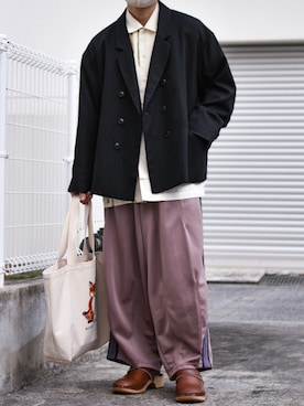 「トート」｜「アイテム（ジャケット/アウター）」を使った、JUKIYA.さん（メンズ・162cm）の秋コーディネート
