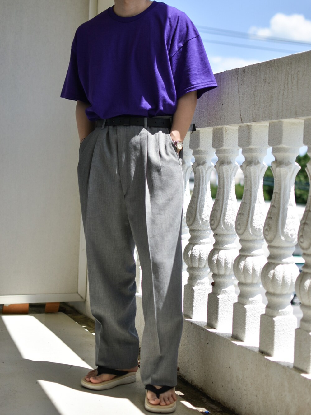 JUKIYA.さんの「GILDAN/ギルダン ビッグシルエット USAオーバーサイズ 無地 半袖Tシャツ（GILDAN）」を使ったコーディネートの1枚目の写真