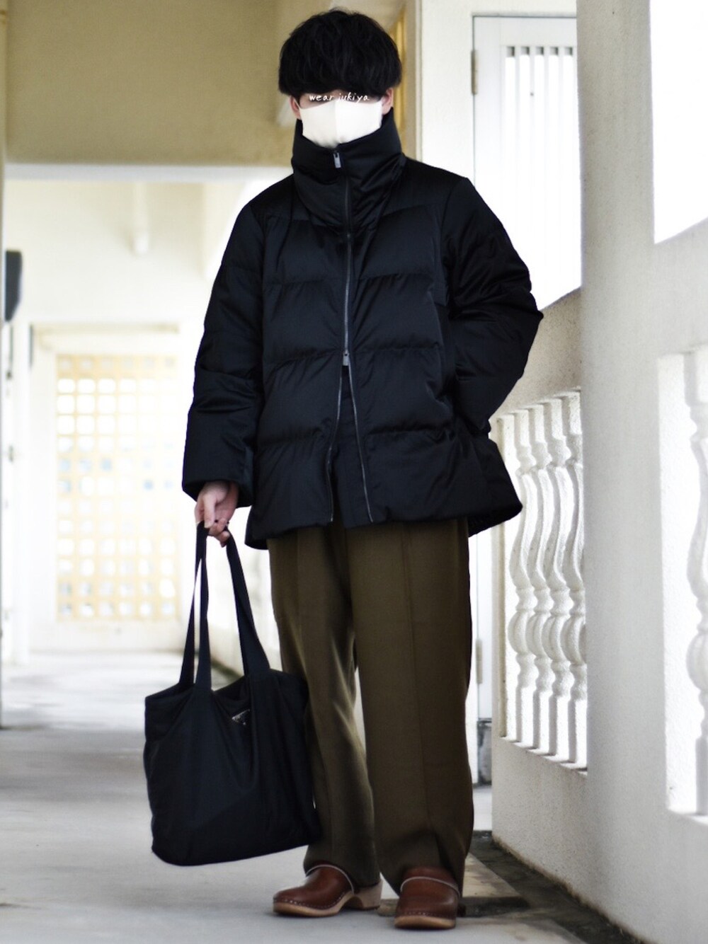 「+J、プラスJ、UNIQLO+J、ユニクロ、UNIQLO、レディース、ユニセックス、ジェンダーレス、ダウンジャケット、ダウン、マイベストコーデ2021、あったかコーデ、モード、ビッグシルエット、わたしの推しブランド」｜「+Jのダウンボリュームジャケット / M size / women（ダウンジャケット/コート、ブラック系）」を使った、JUKIYA.さん（メンズ・162cm）の冬コーディネートの1枚目の写真